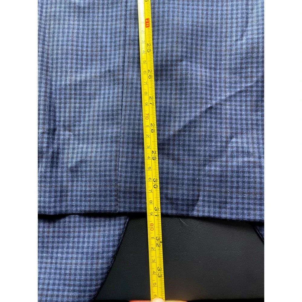 Pronto Uomo 46 Short Blue Brown Executive Fit Wool Blazer